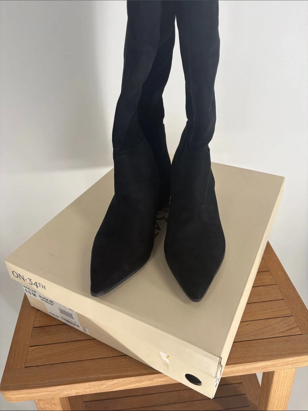 New On 34th GABRIELLAAF Women’s Black Suede Knee-High Boots SIZE 6.5M